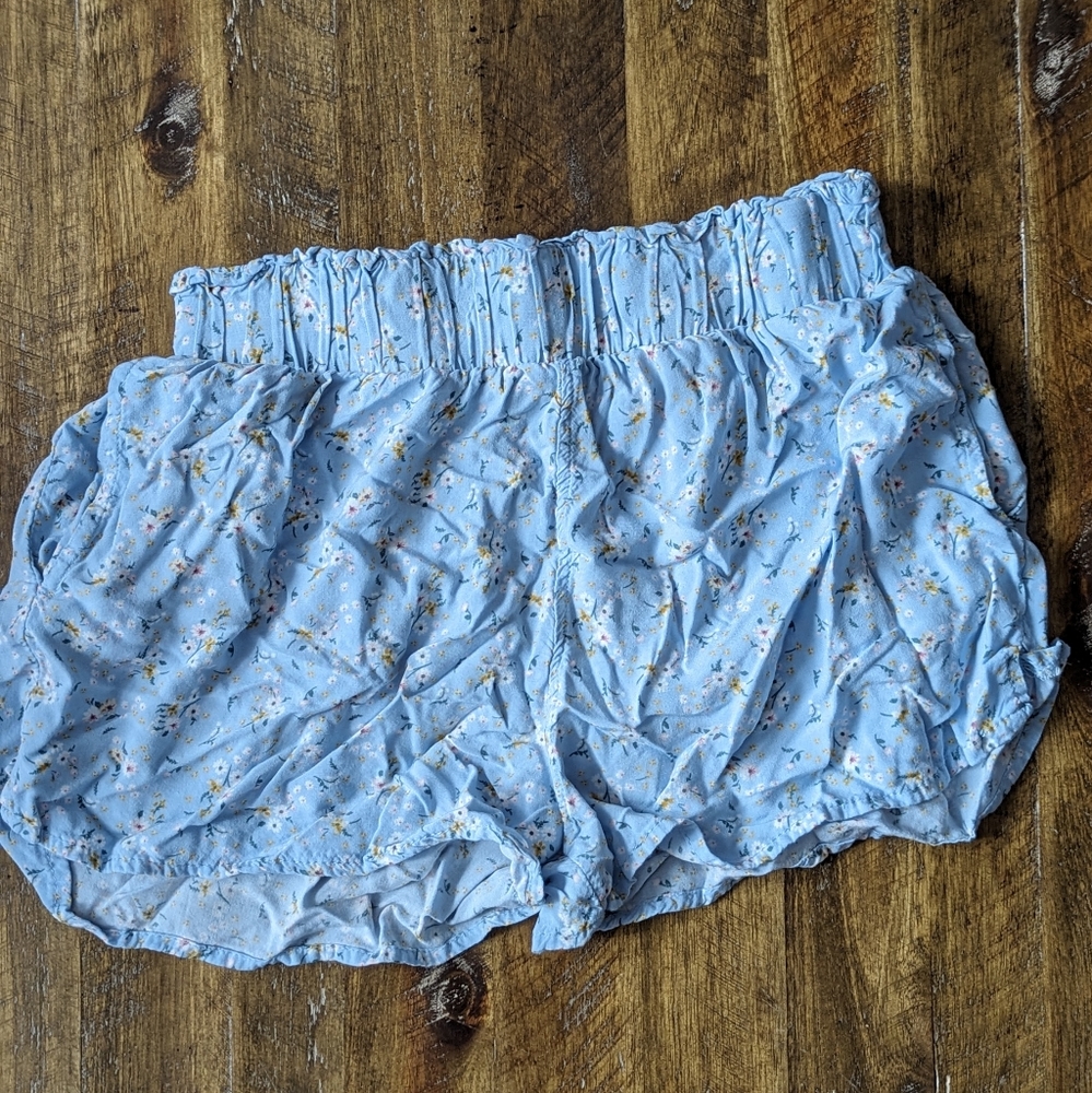 Blue Floral Shorts
